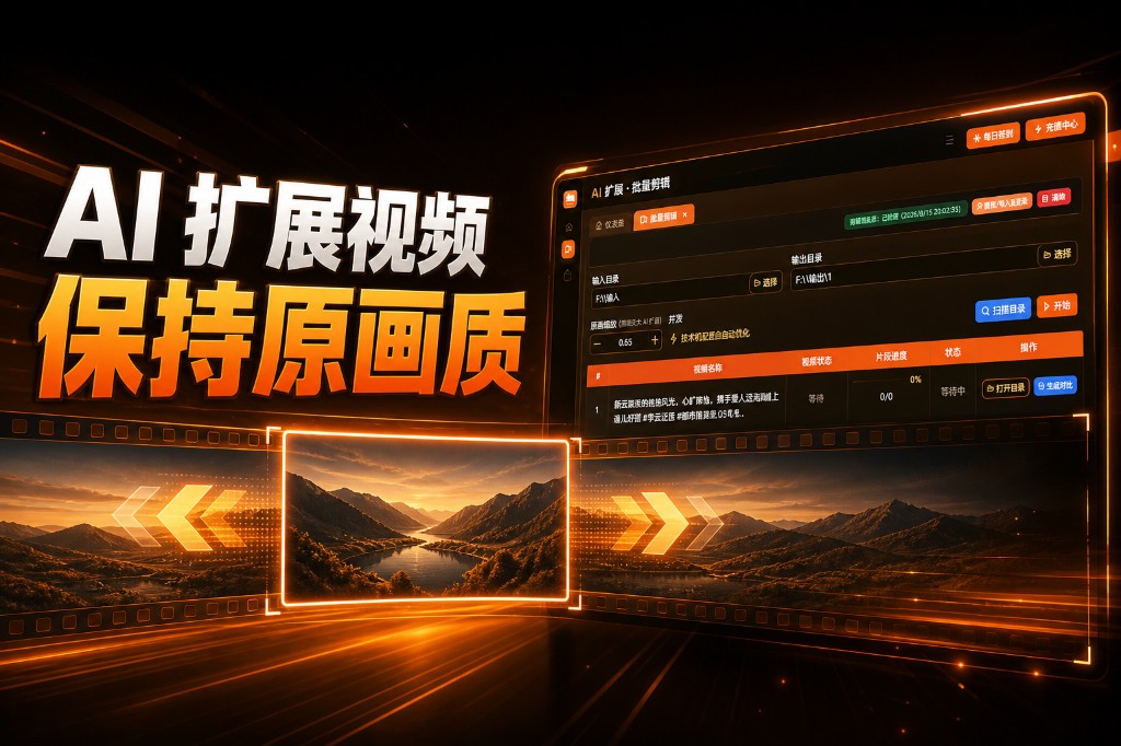 AI扩展视频边缘与错位效果