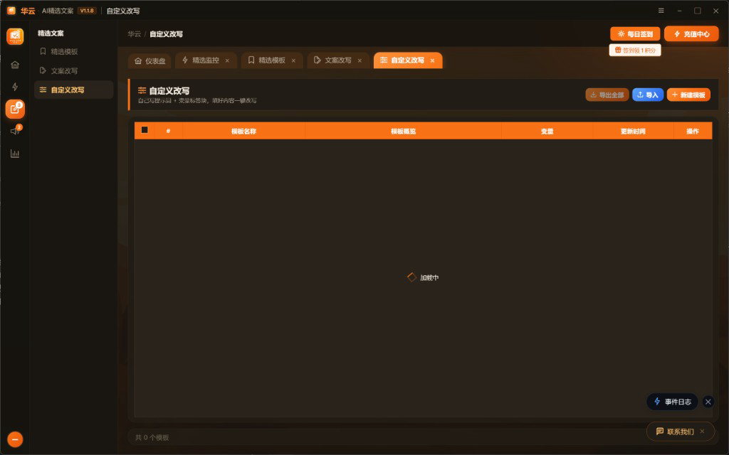 自定义改写模板列表